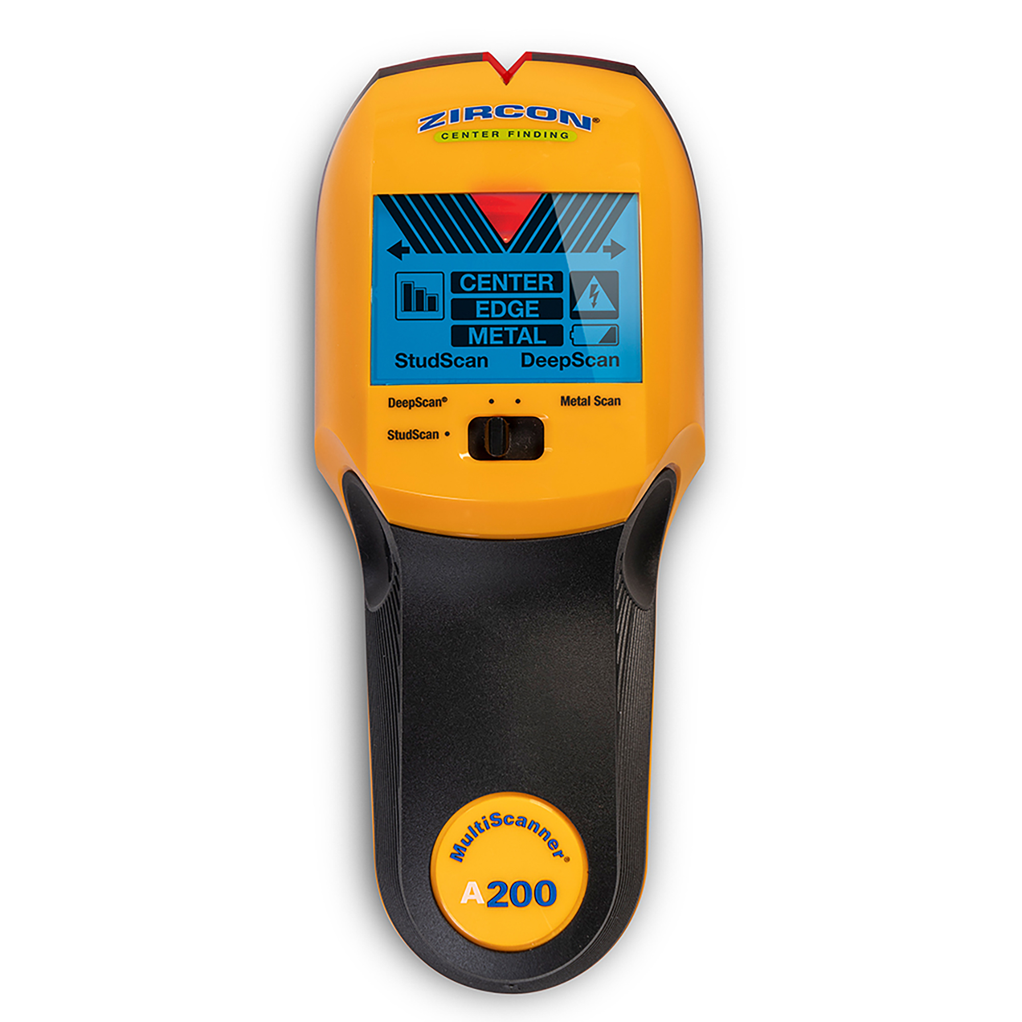 Zircon MultiScanner A200 Electronic Stud Finder — Stud, Metal, and AC Wire Detection, Backlit Display, Model# 72298